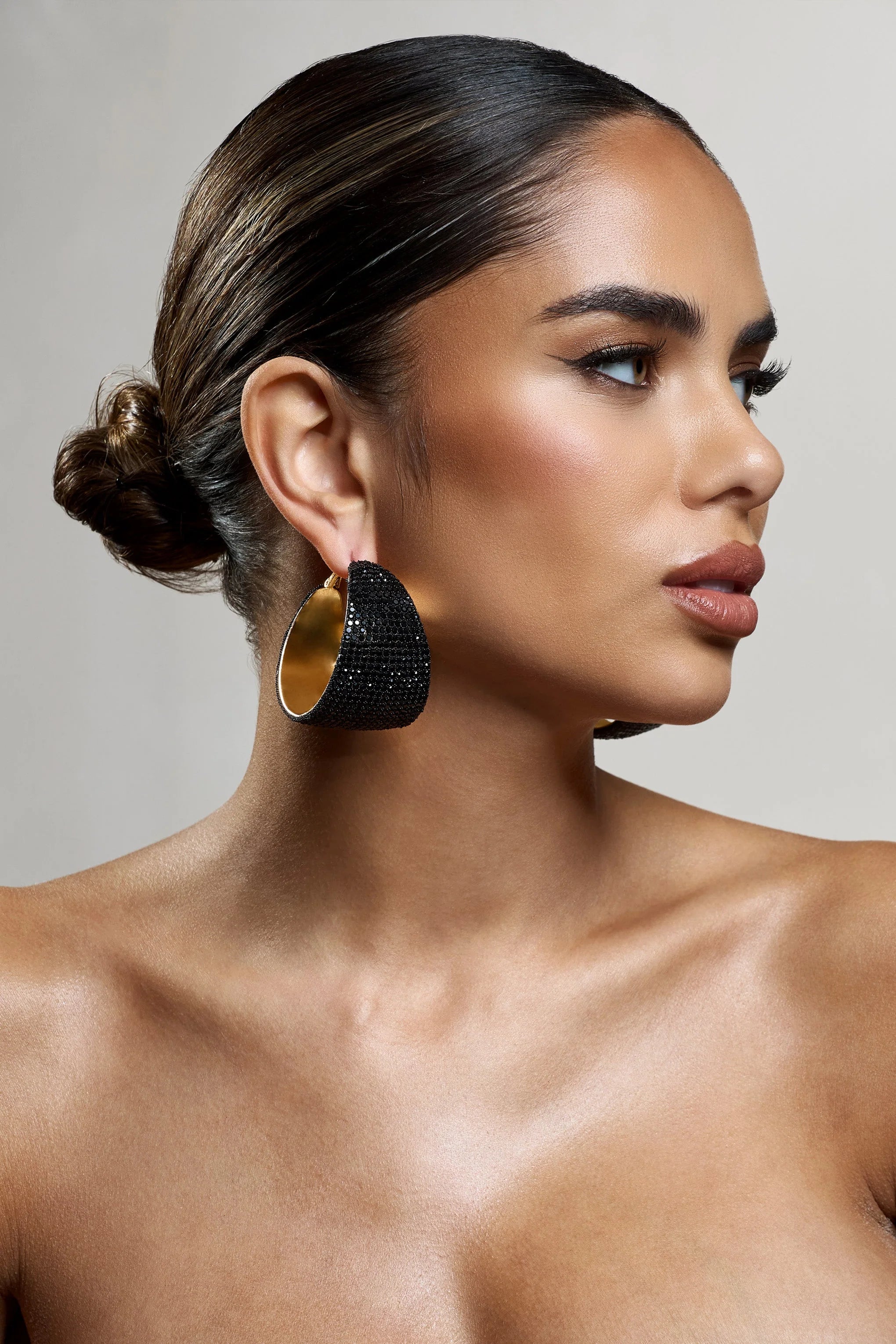 Twinkler | Black Chunky Statement Hoop Earrings