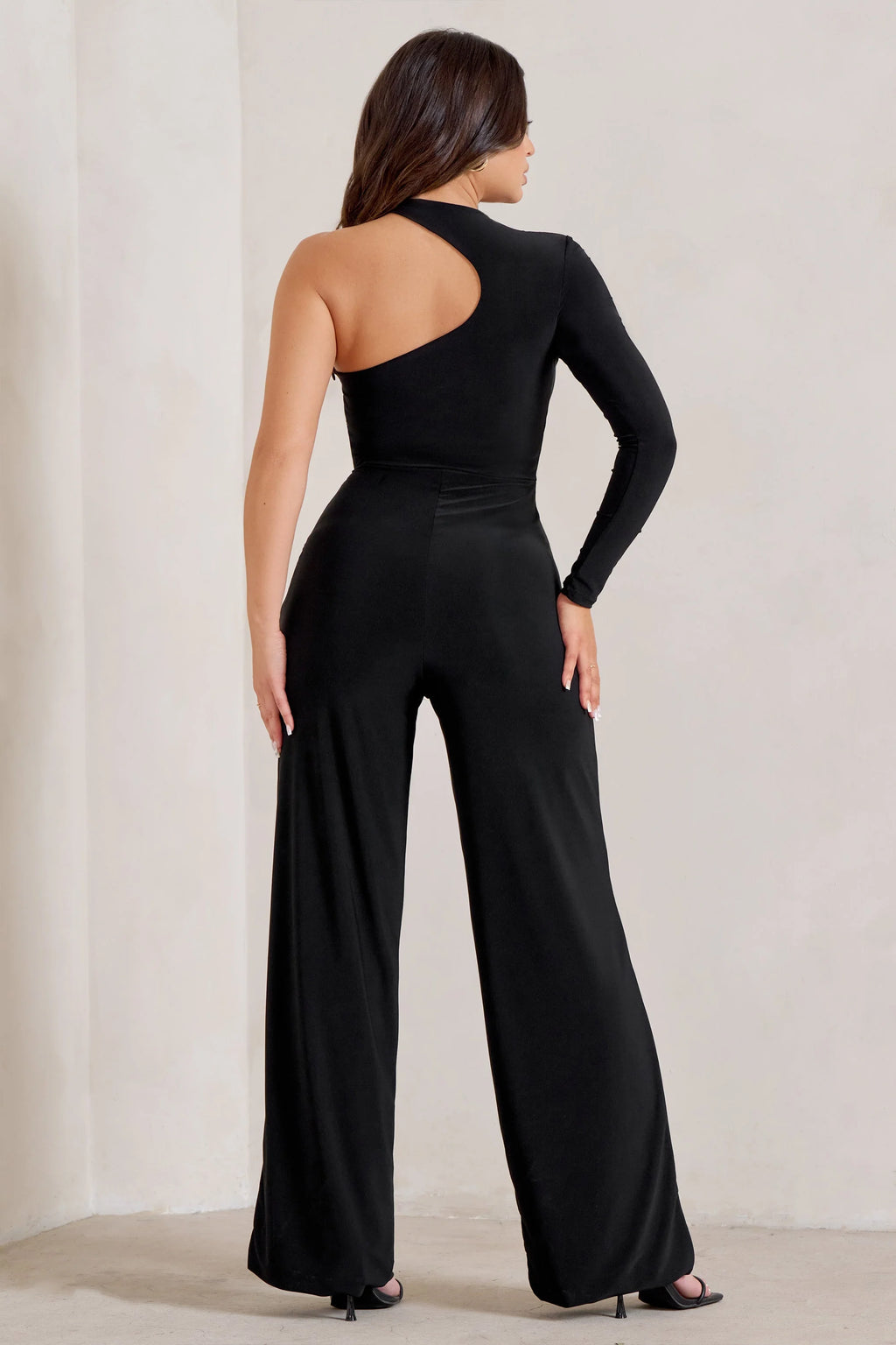 Kayla | Black Asymmetric Cut Out Jumpsuit