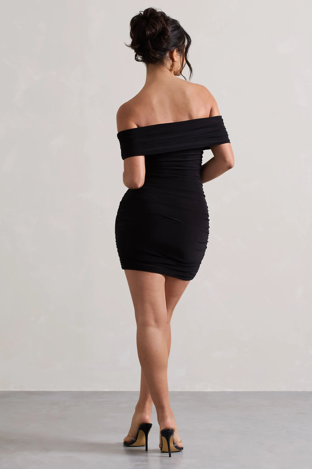Zeta | Black Bodycon Bardot Mini Dress