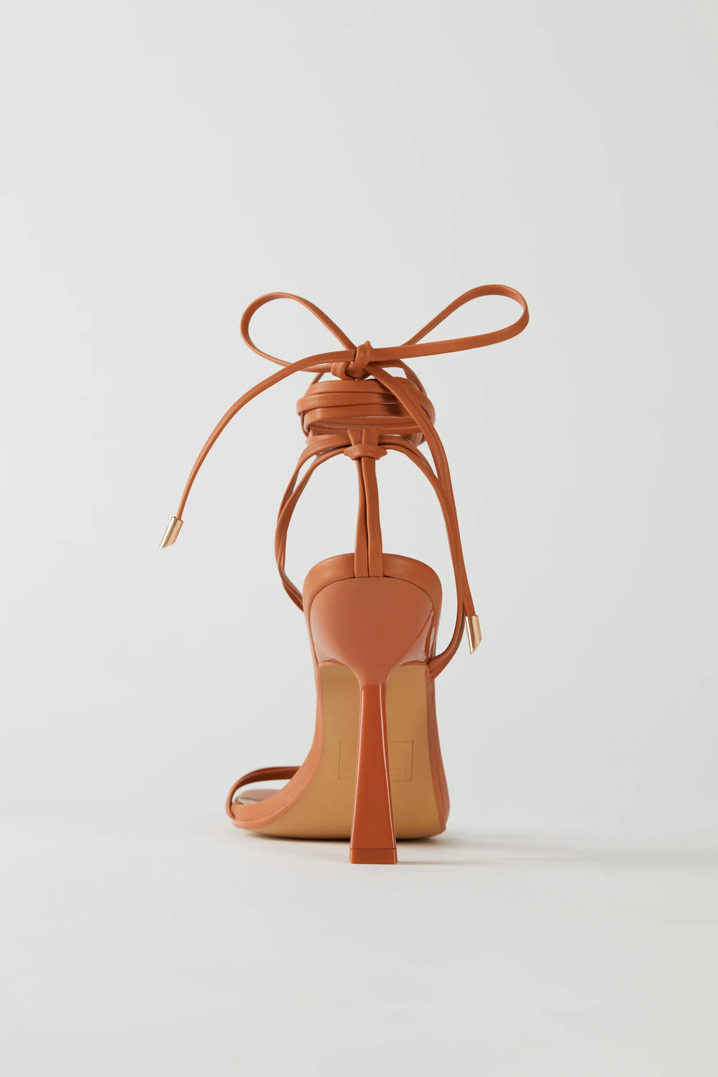 Leatherette Lace Up Heels in Tan