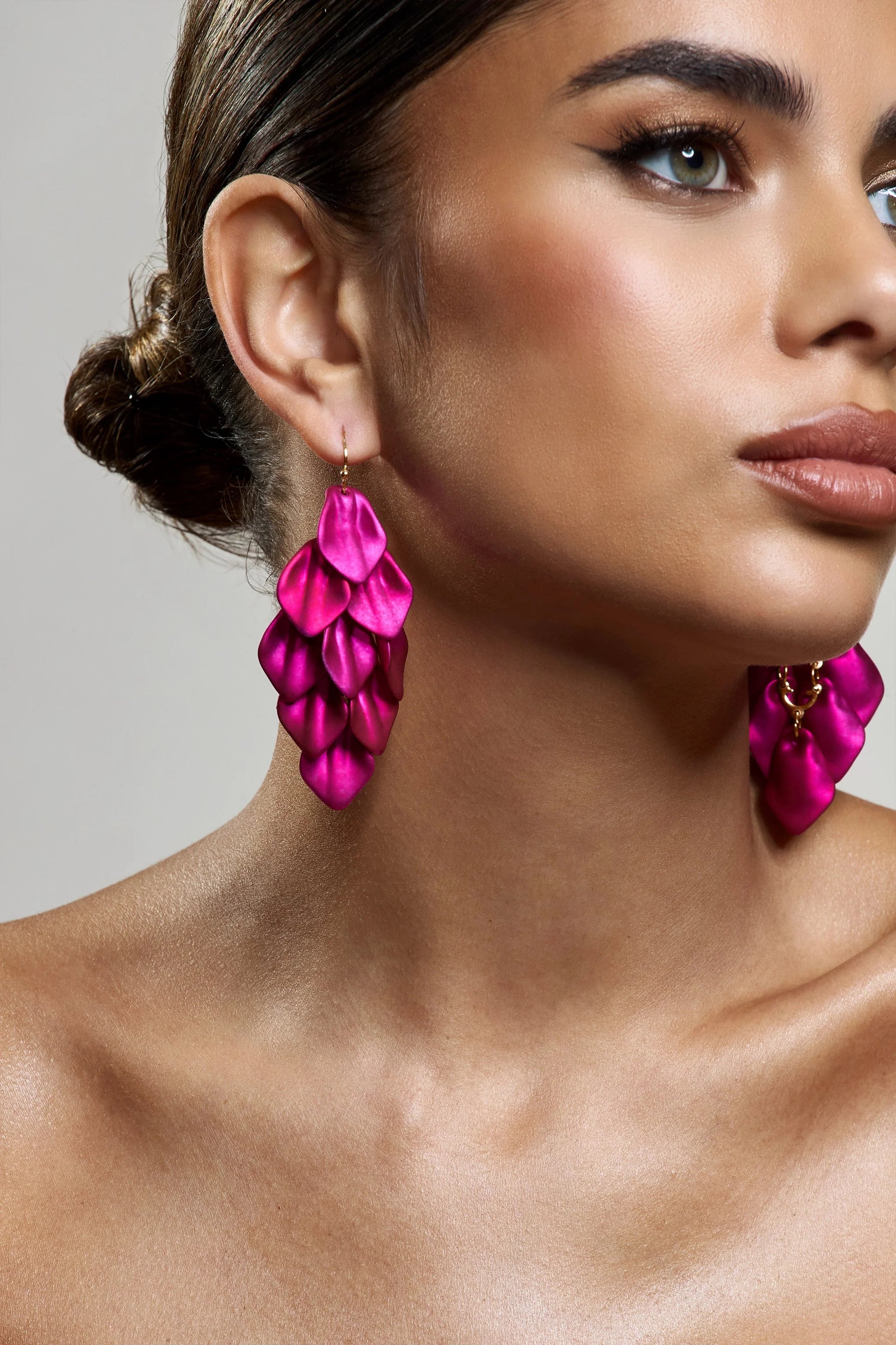 Hummingbird | Pink Petal Dangle Earrings