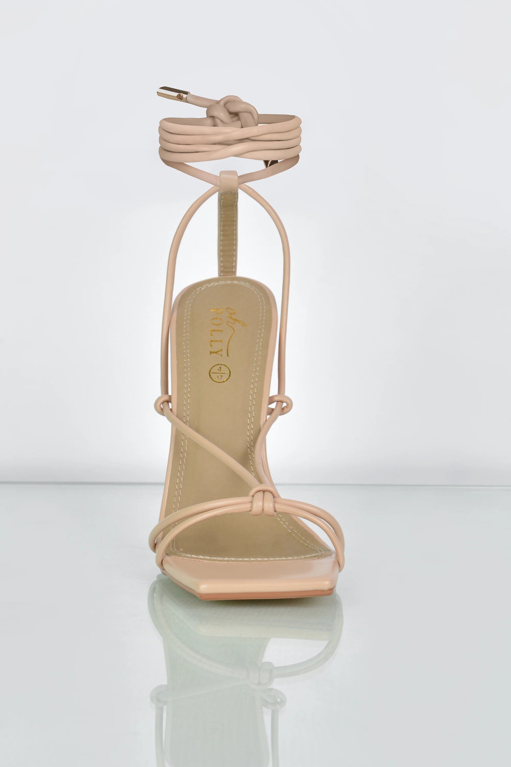 Lace It Up Strappy Lace Up Heels in Nude