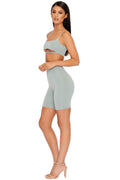 Under Your Skin Double Layered Strappy Bralette in Sage