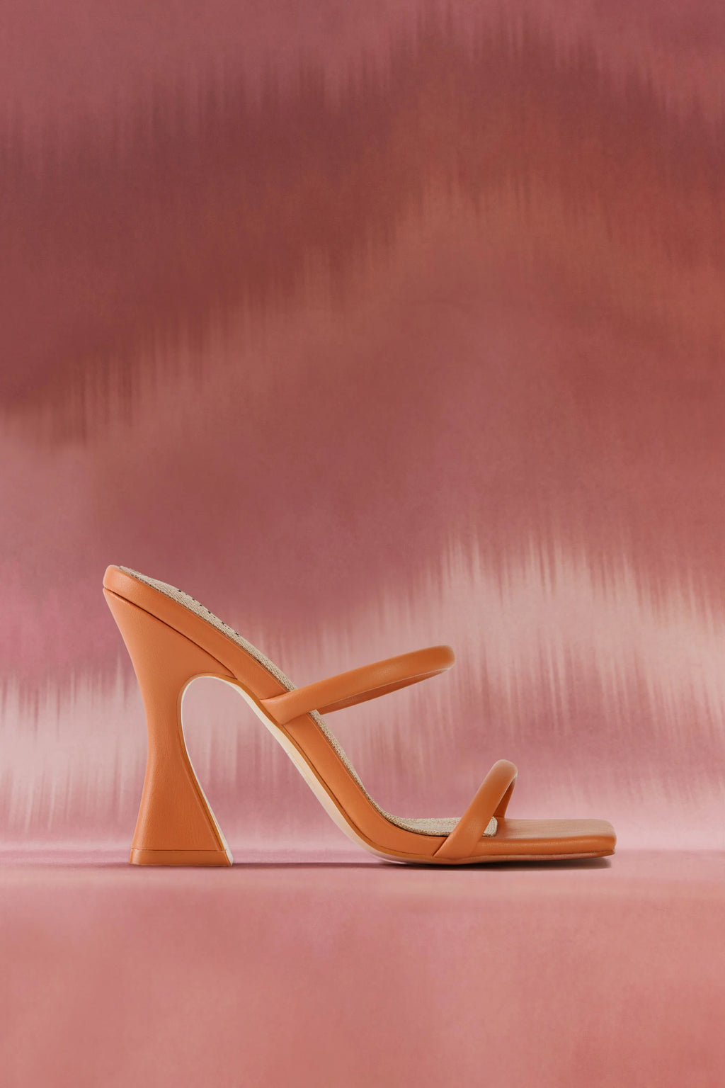 Leatherette Mule Heels in Tan