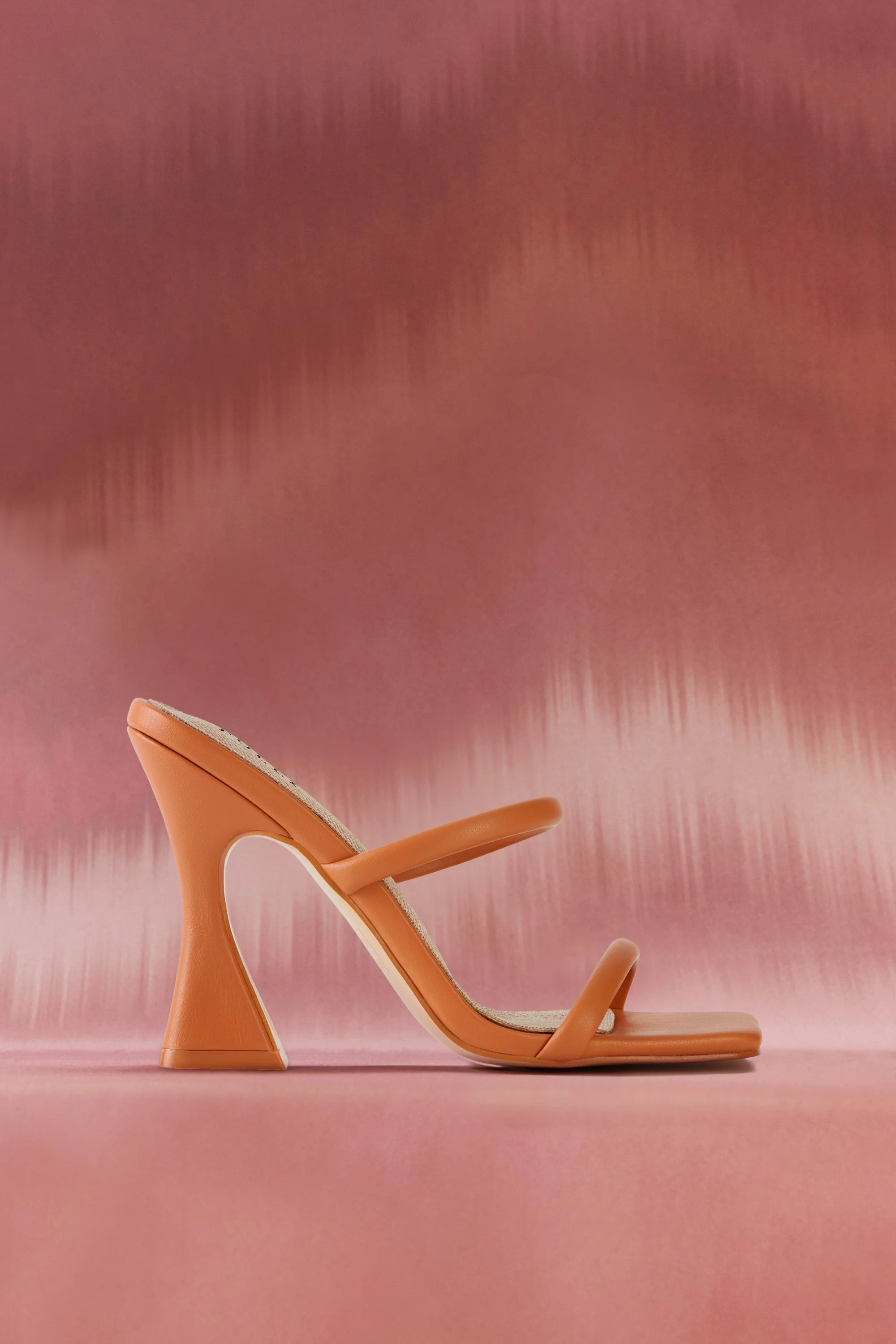 Leatherette Mule Heels in Tan