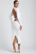 Modal Cross-Back Midaxi Dress in White