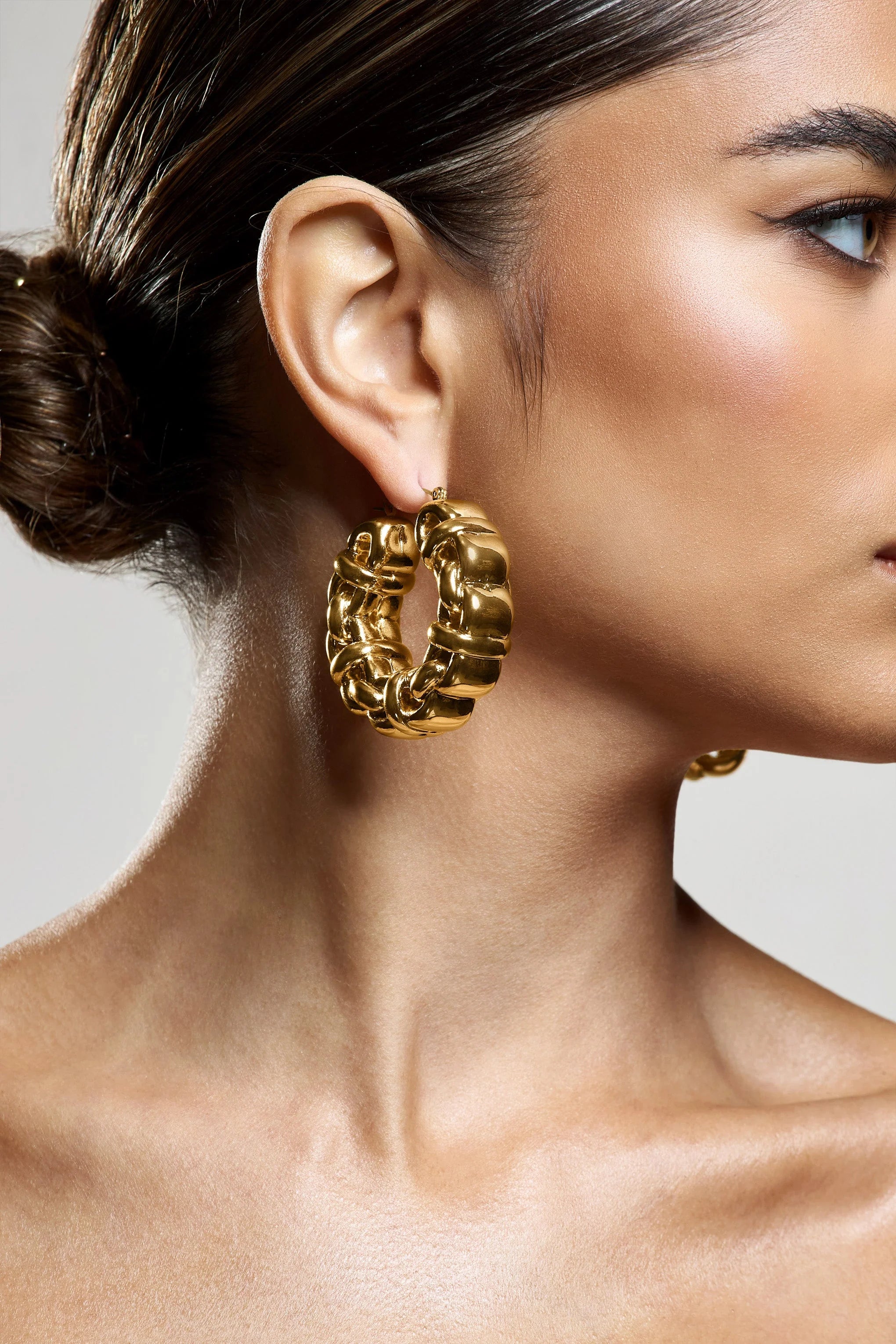 Orli | Gold Chunky Chain Hoop Earrings
