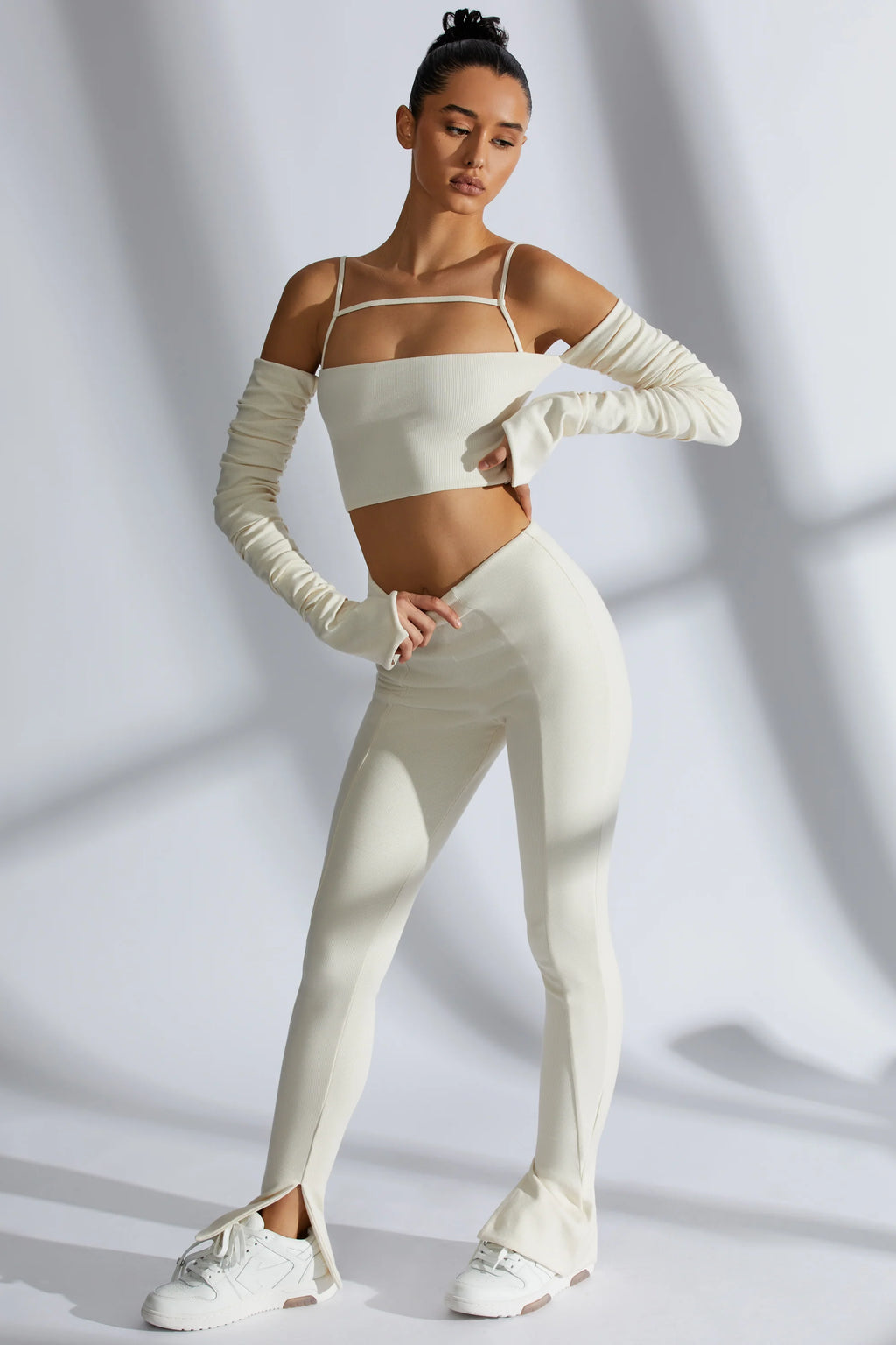 Ribbed Leggings in Ivory