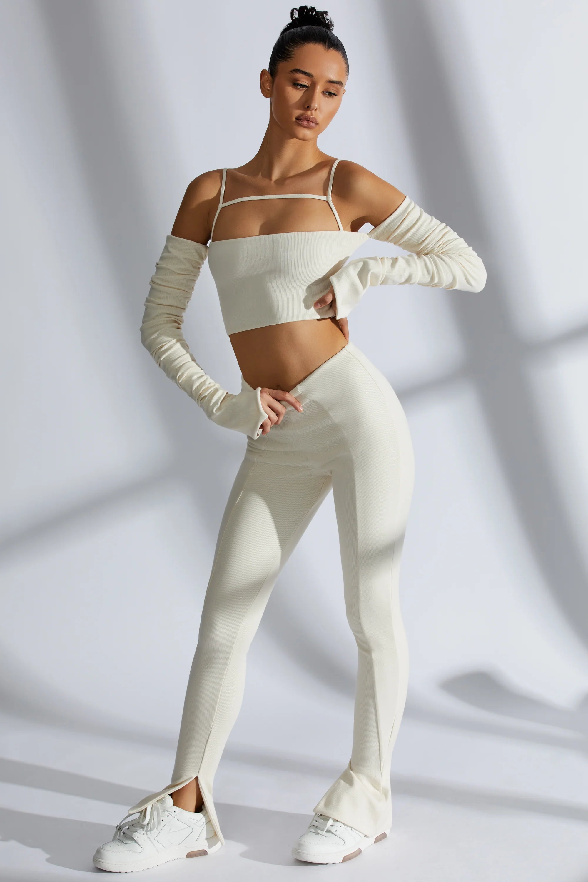Ribbed Leggings in Ivory