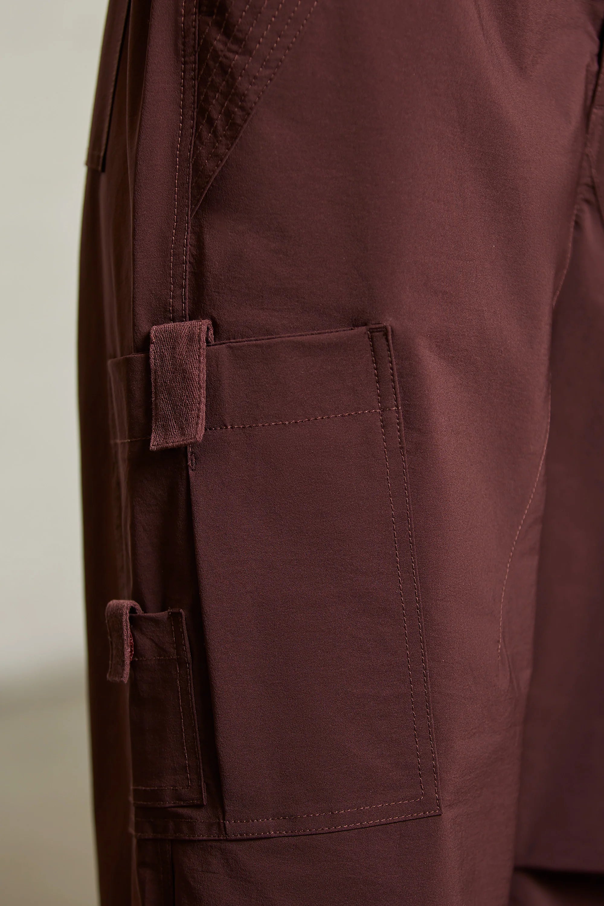 Tall Wide Leg Cargo Trousers in Brown