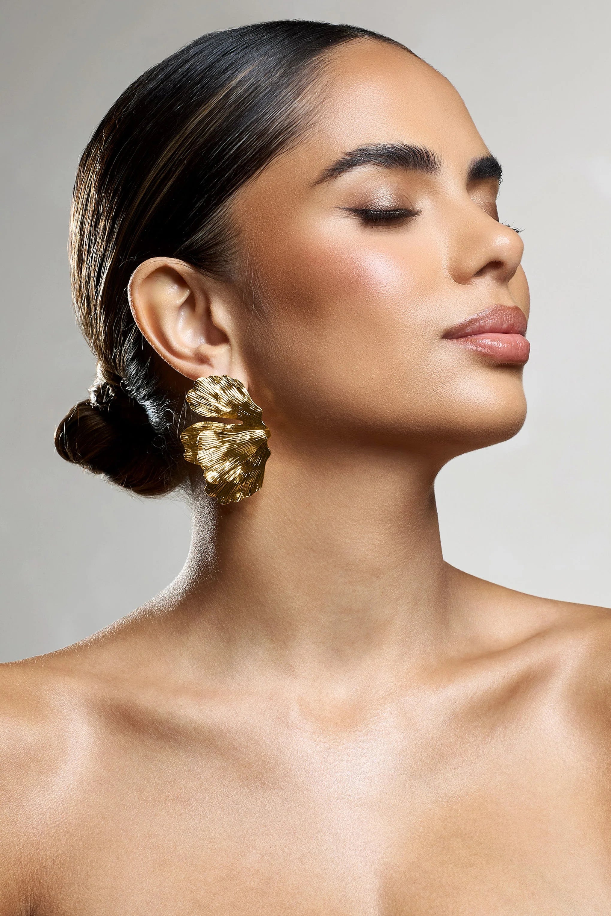 Banyan | Gold Abstract Statement Leaf Earrings