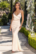 Heavenly | Cream Satin Sweetheart Neckline Wrap Front Fishtail Maxi Dress