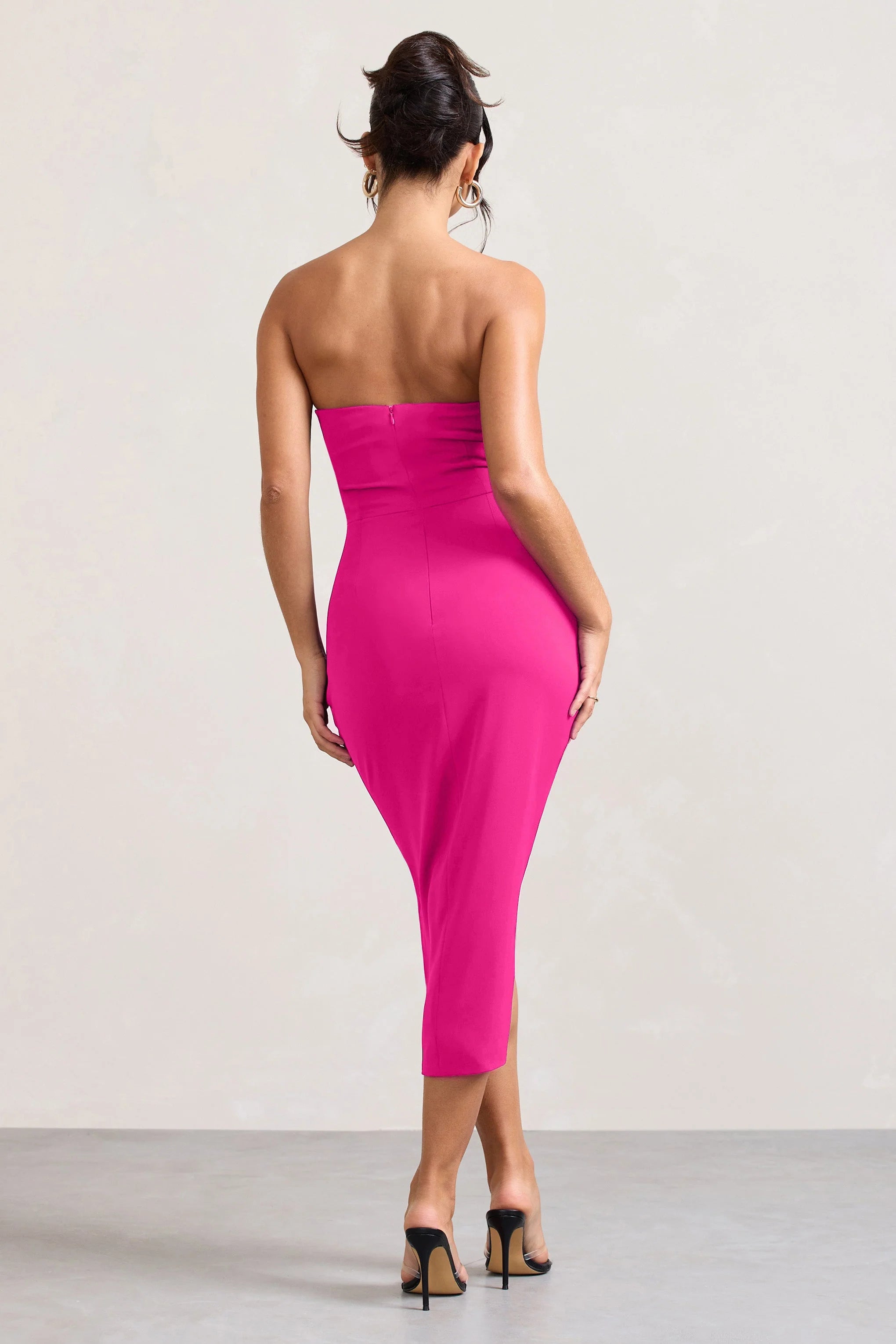 Soulmate | Hot Pink Bandeau Midi dress