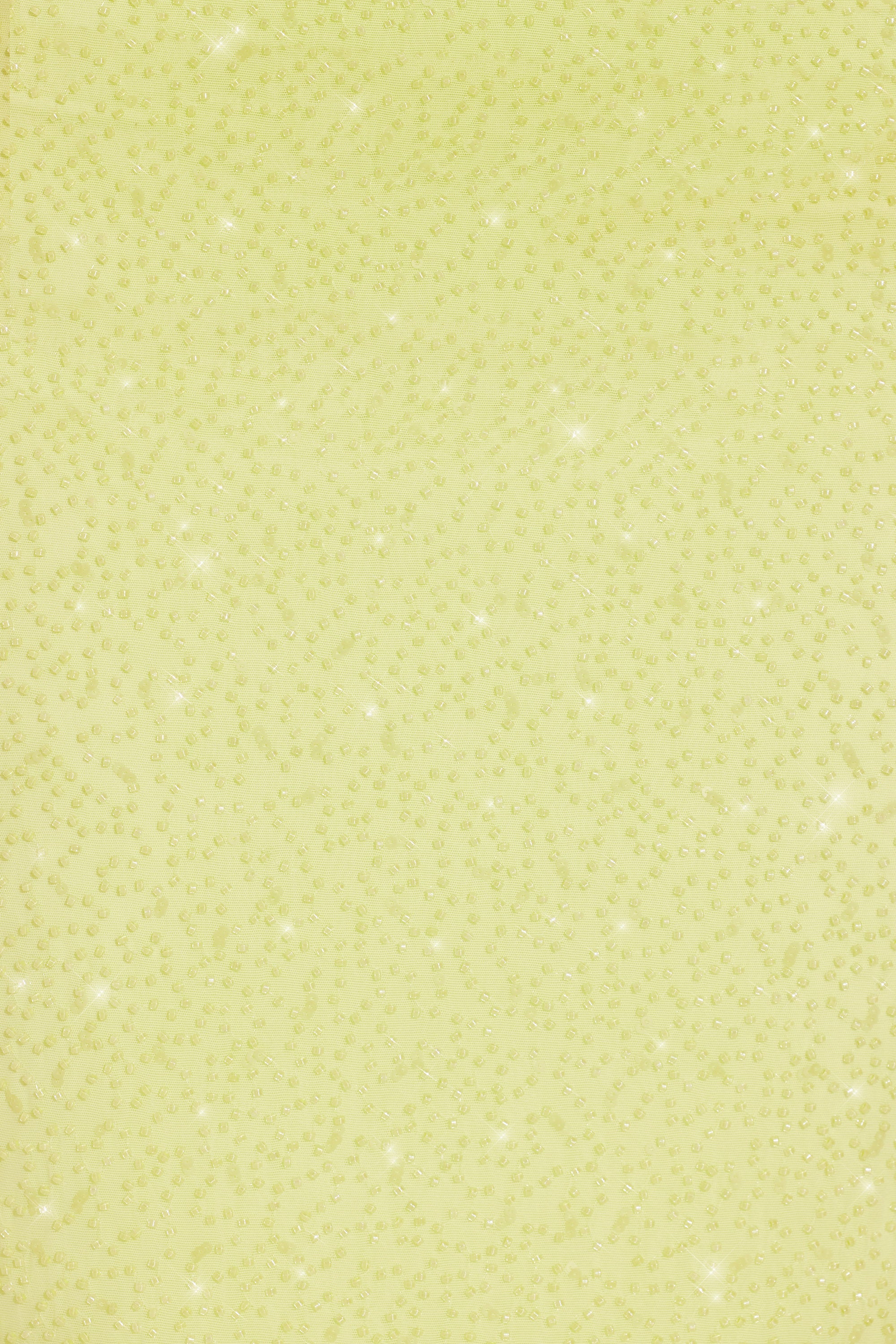 Embellished One Shoulder Knot Detail Crop Top in Lime Green