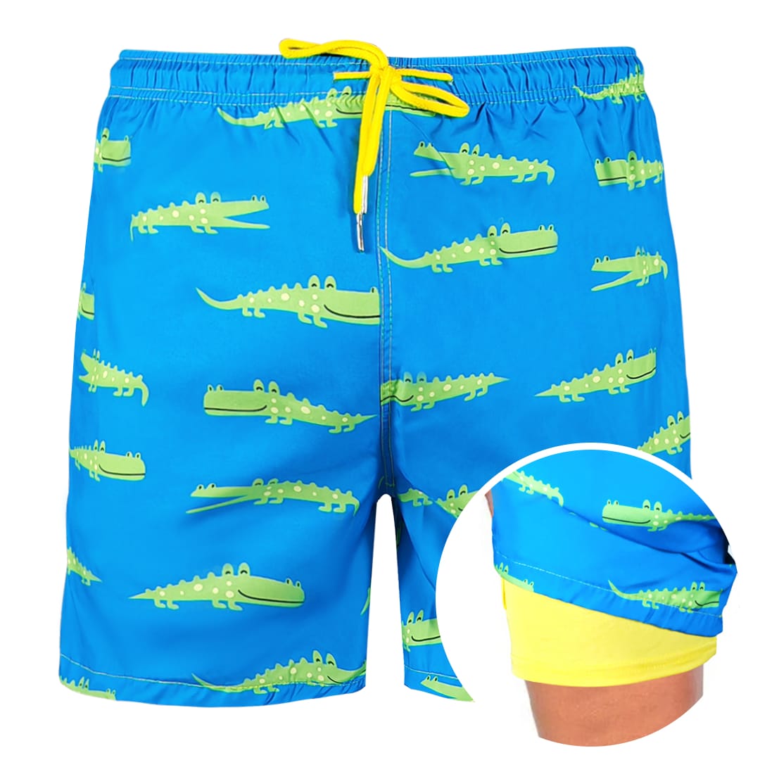 Crocodile Lagoon - 6 Mid-Length Hybrid Shorts