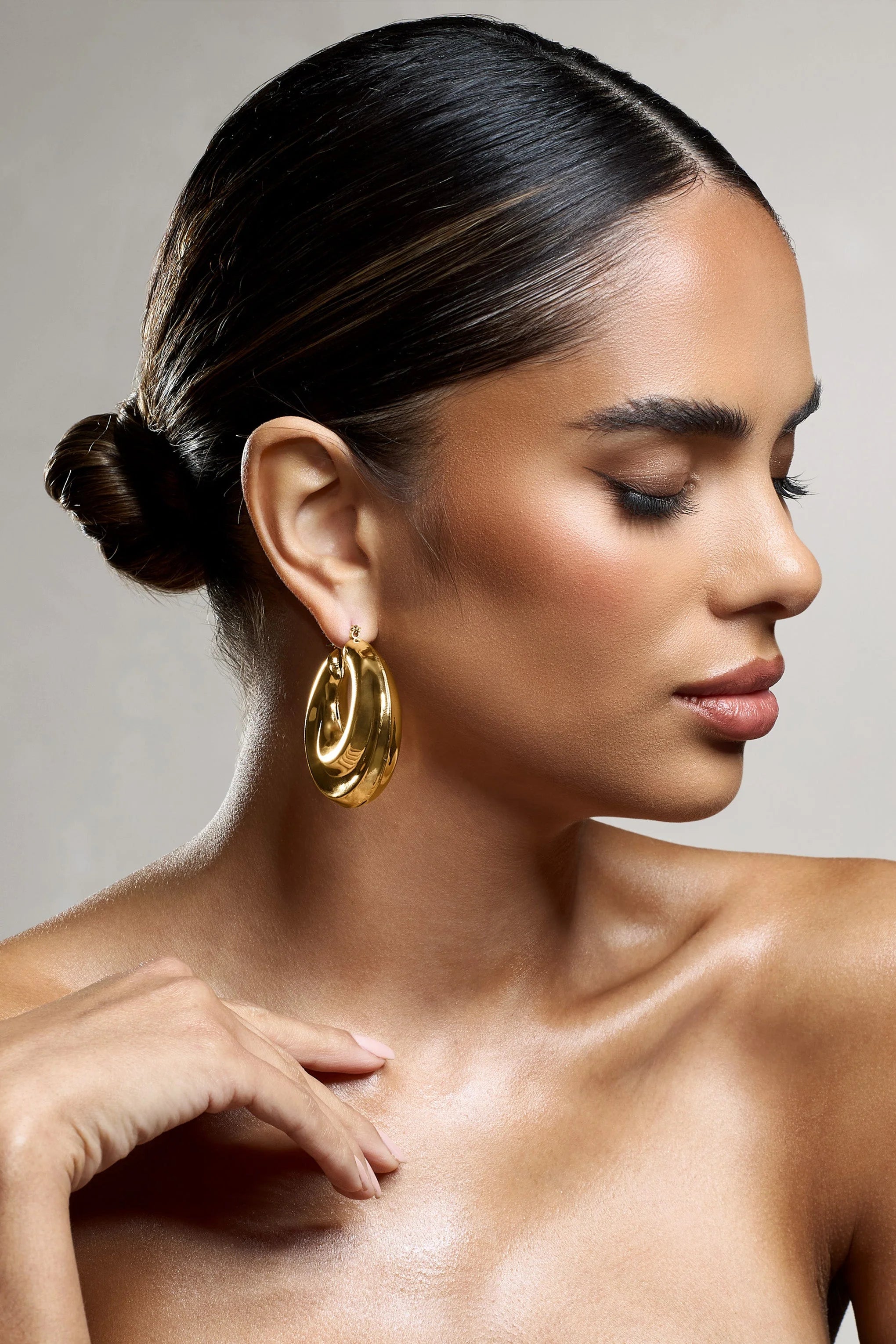 Iowa | Gold Chunky Statement Hoop Earrings