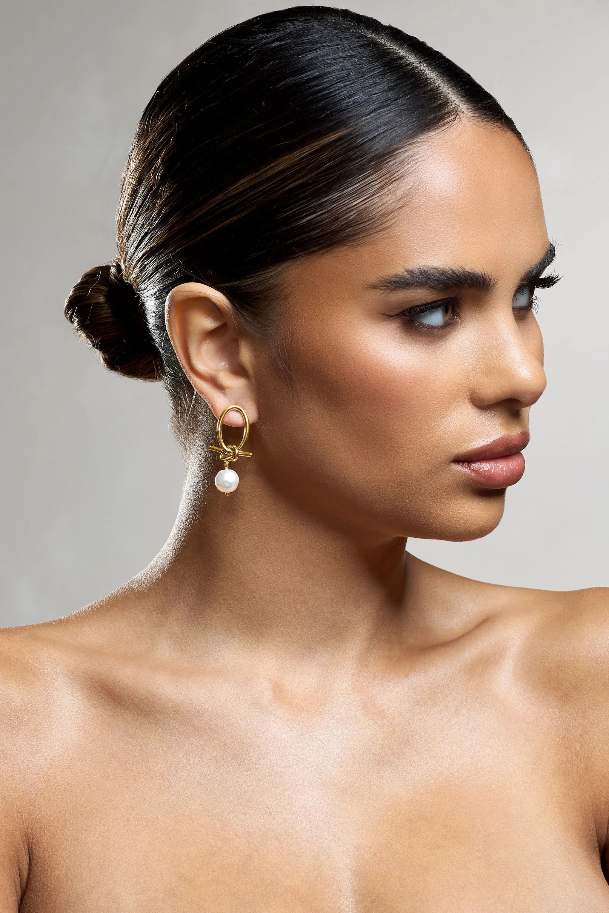 Ivory | Gold Pearl Dangle Earrings