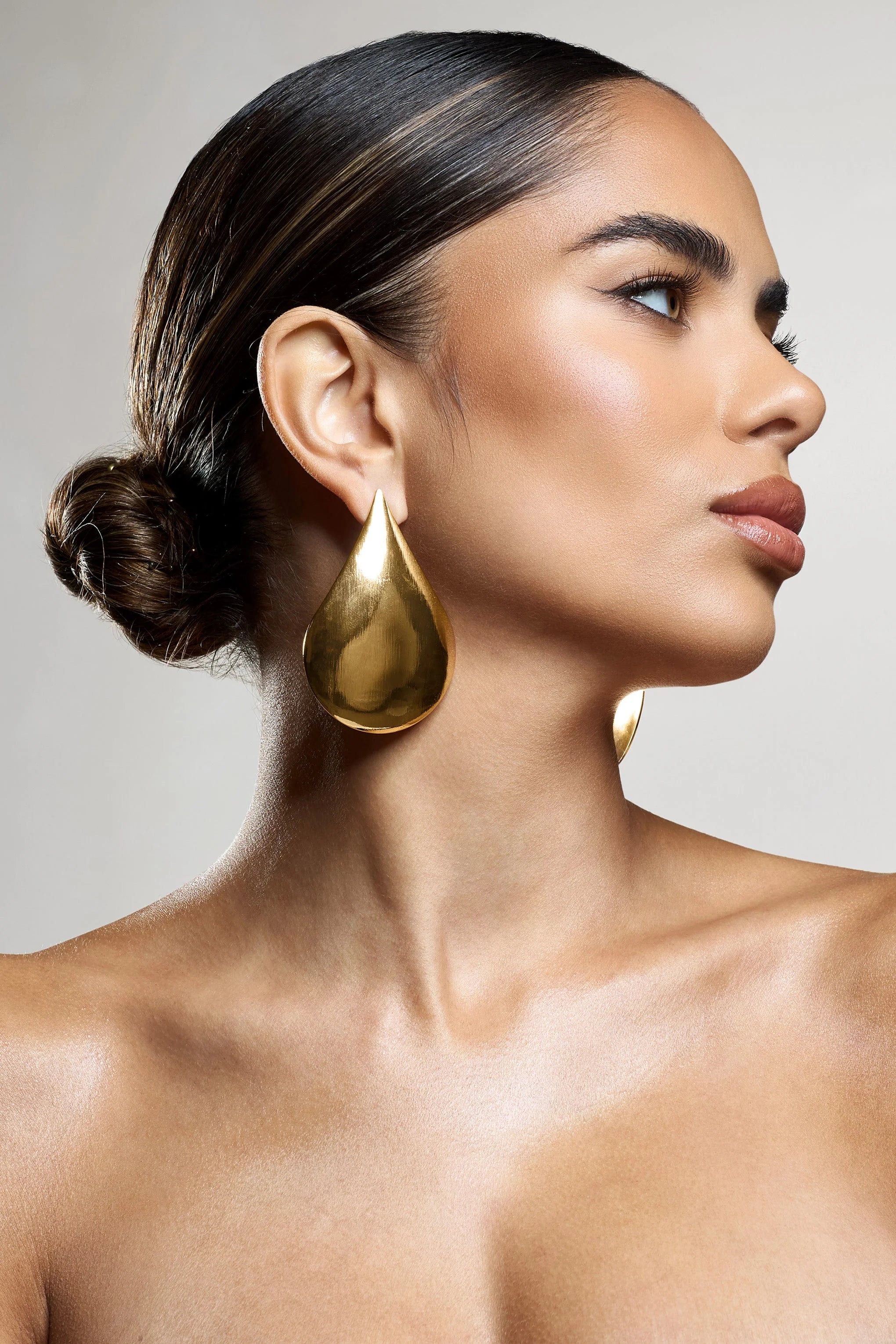 Malin | Gold Statement Teardrop Earrings