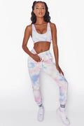 Unwind Petite Full Length Cuffed Joggers in Tie Dye