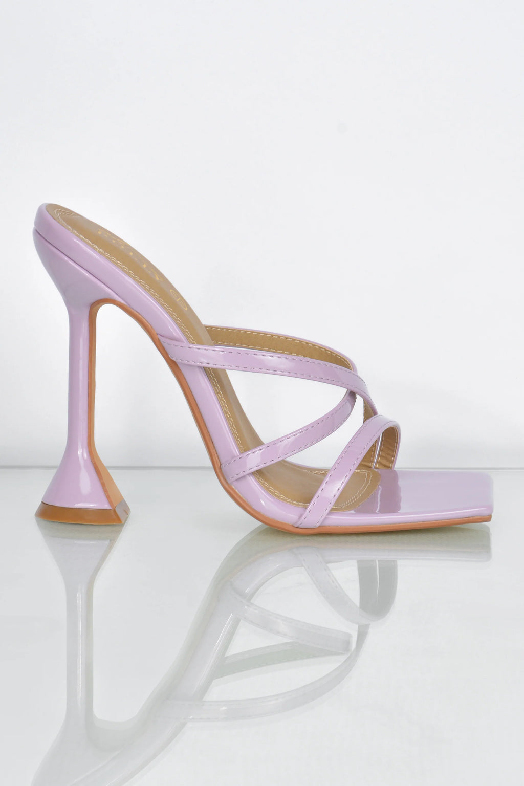 Cross My Path Strappy Mule Heels in Lilac