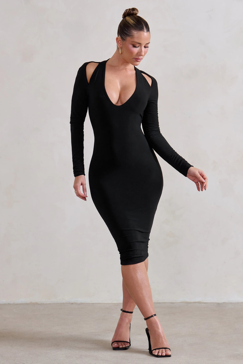 Get Serious | Black Cut Out Detail Backless Midi Dress