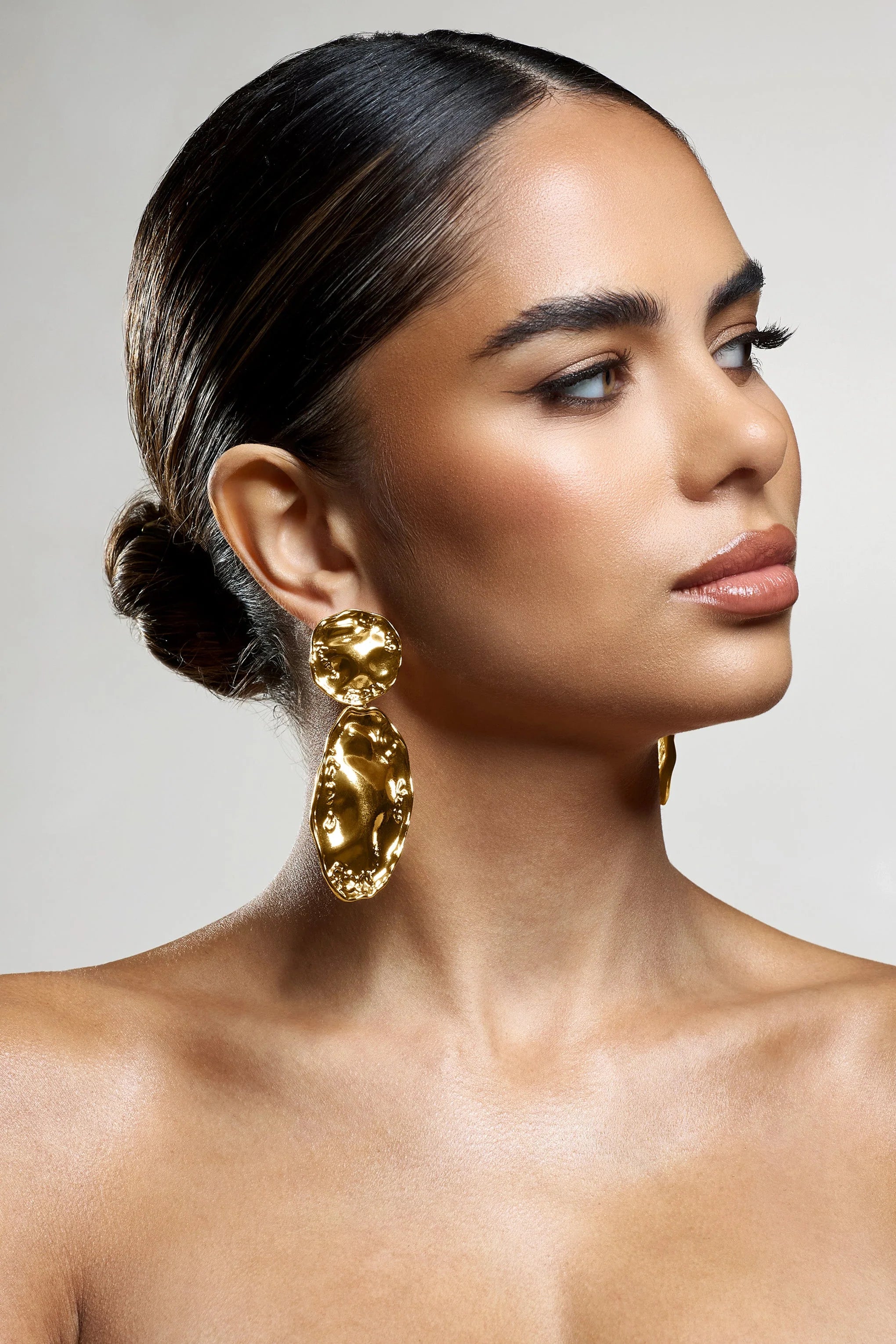Zen | Gold Abstract Drop Circle Earrings