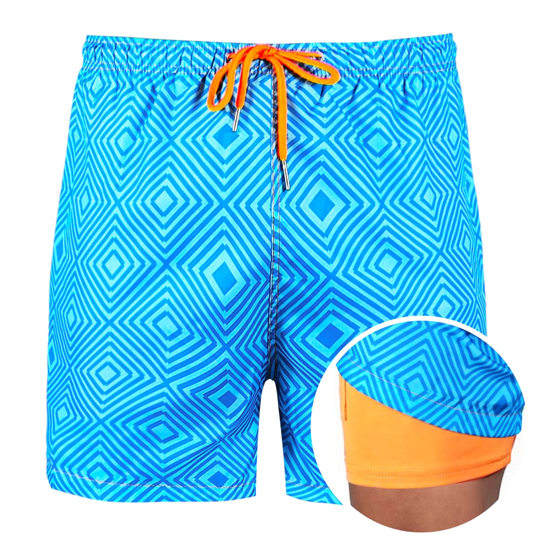 Coral Illusion - 6 Mid-Length Hybrid Shorts