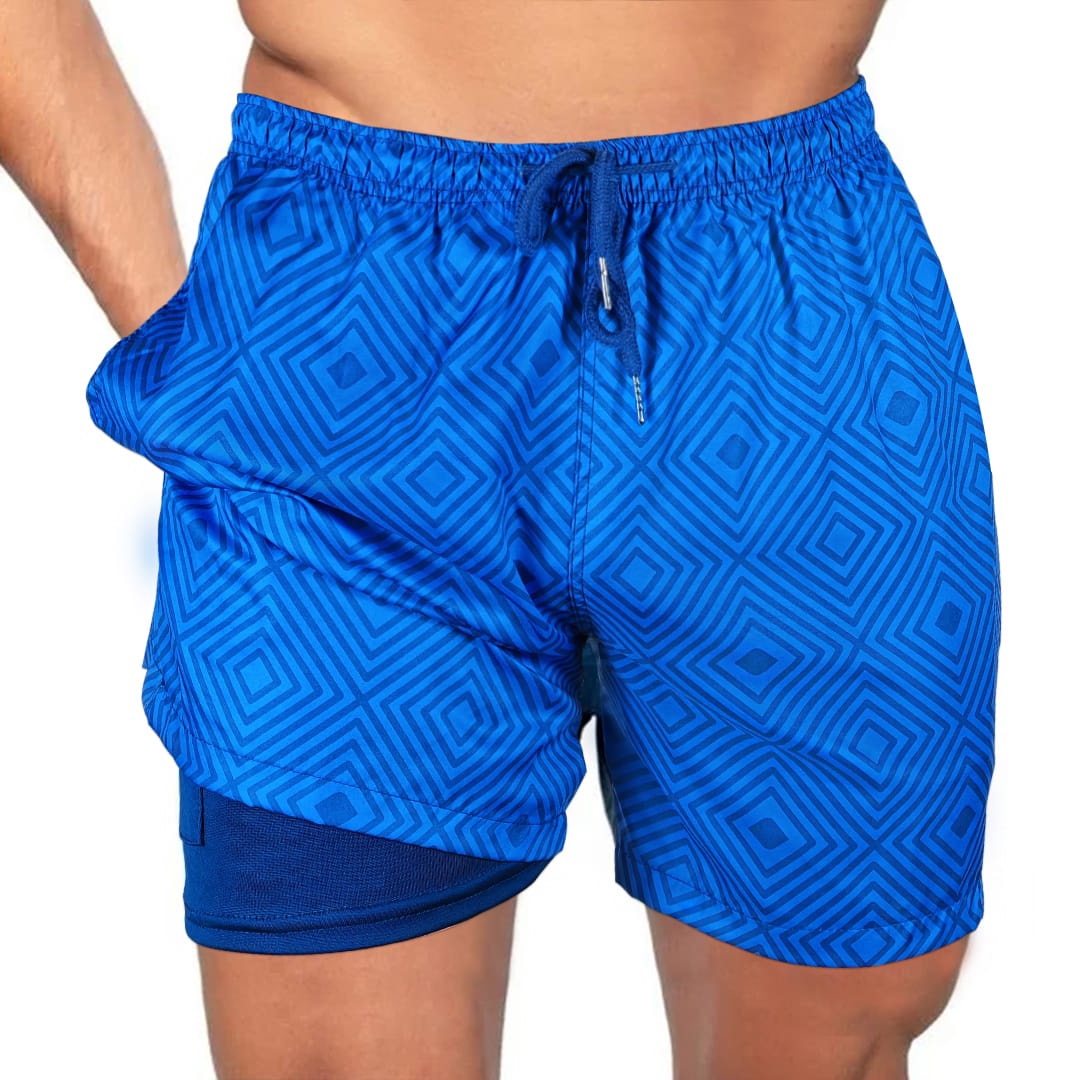 Blue Waves - 6 Mid-Length Hybrid Shorts