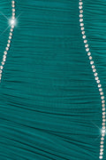 Rise and Shine Embellished Bodycon Mini Dress in Green