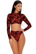 Sheerly Beloved Floral Underwear Bottoms in Red