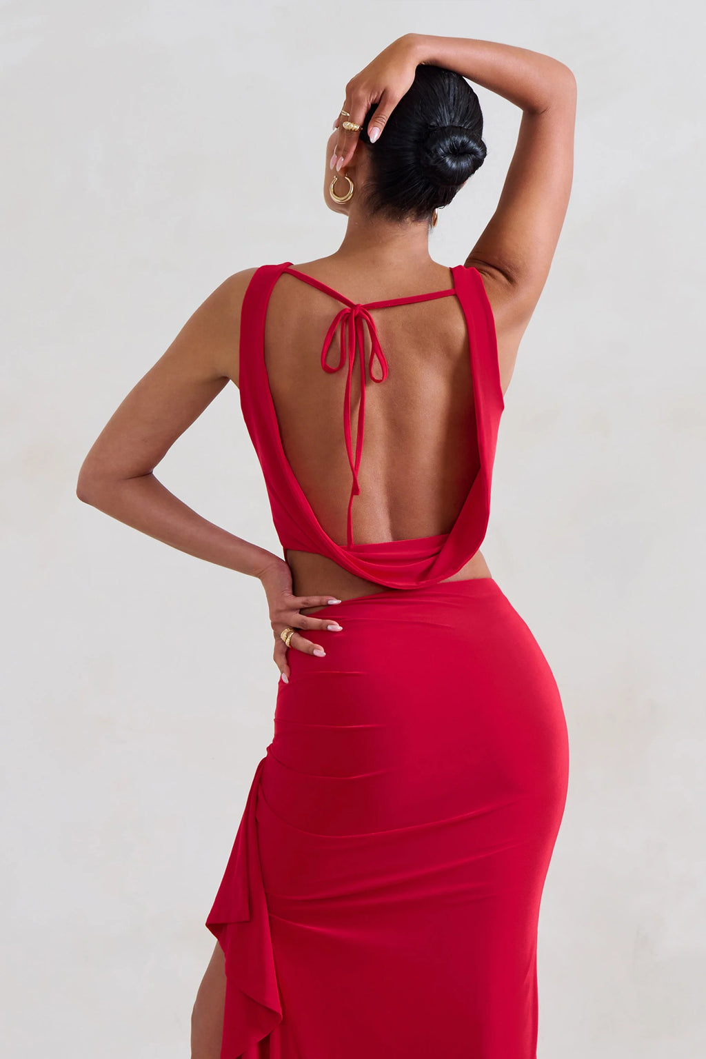 Femme Classique | Red Cowl Crop Top