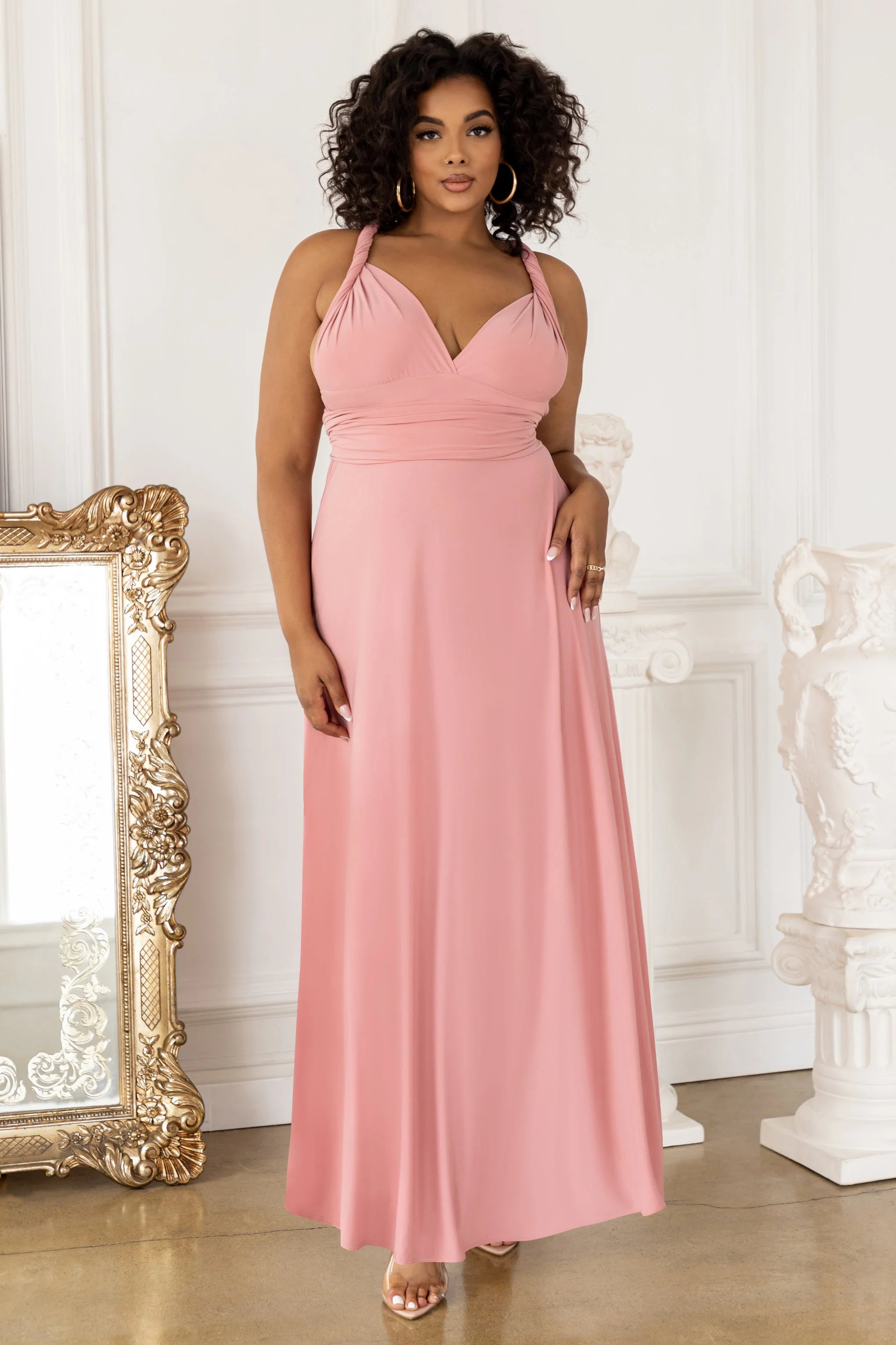 One Of A Kind | Plus Blush Multiway Maxi Dress