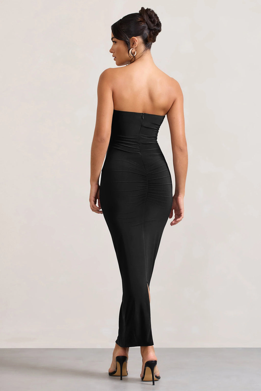 Evita | Black Sweetheart Twist Detail Maxi Dress