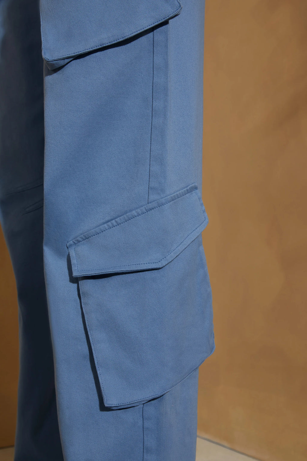 Tall Wide Leg Long Sleeve Cargo Jumpsuit in Dark Blue