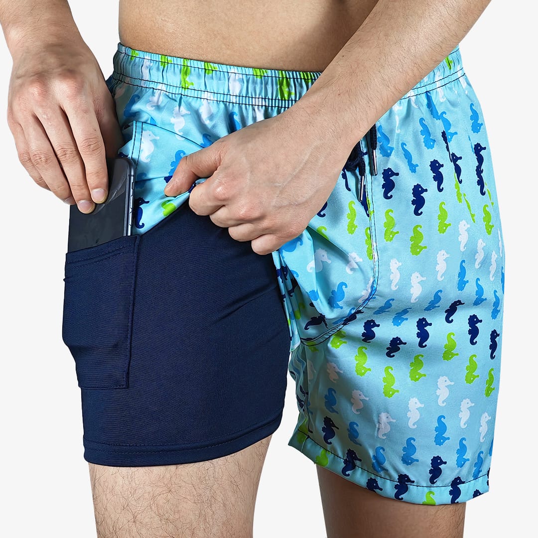 Hippocampus Crush - 6 Mid-Length Hybrid Shorts