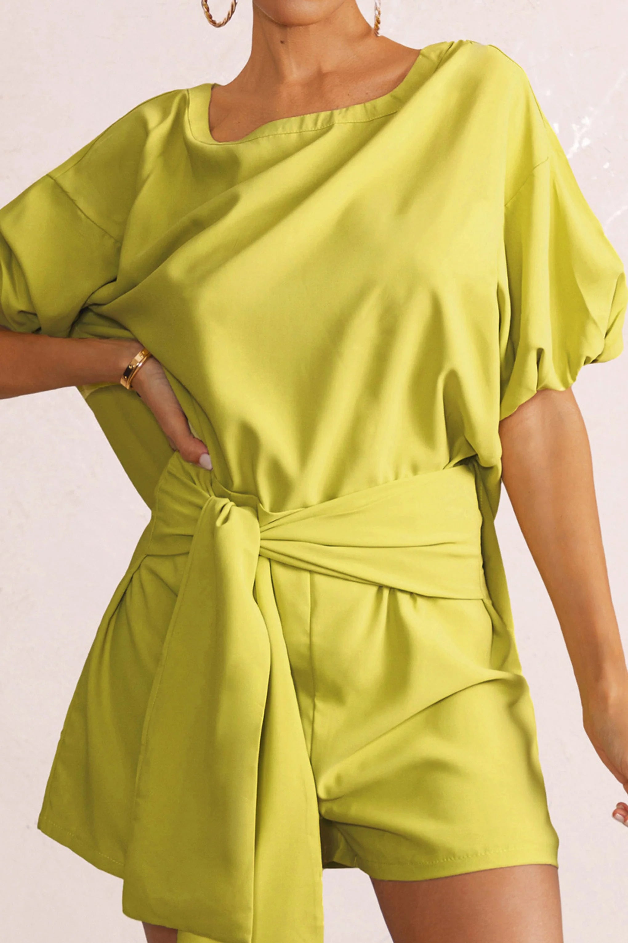 Watch Me | Lime Green Dipped Hem T-Shirt