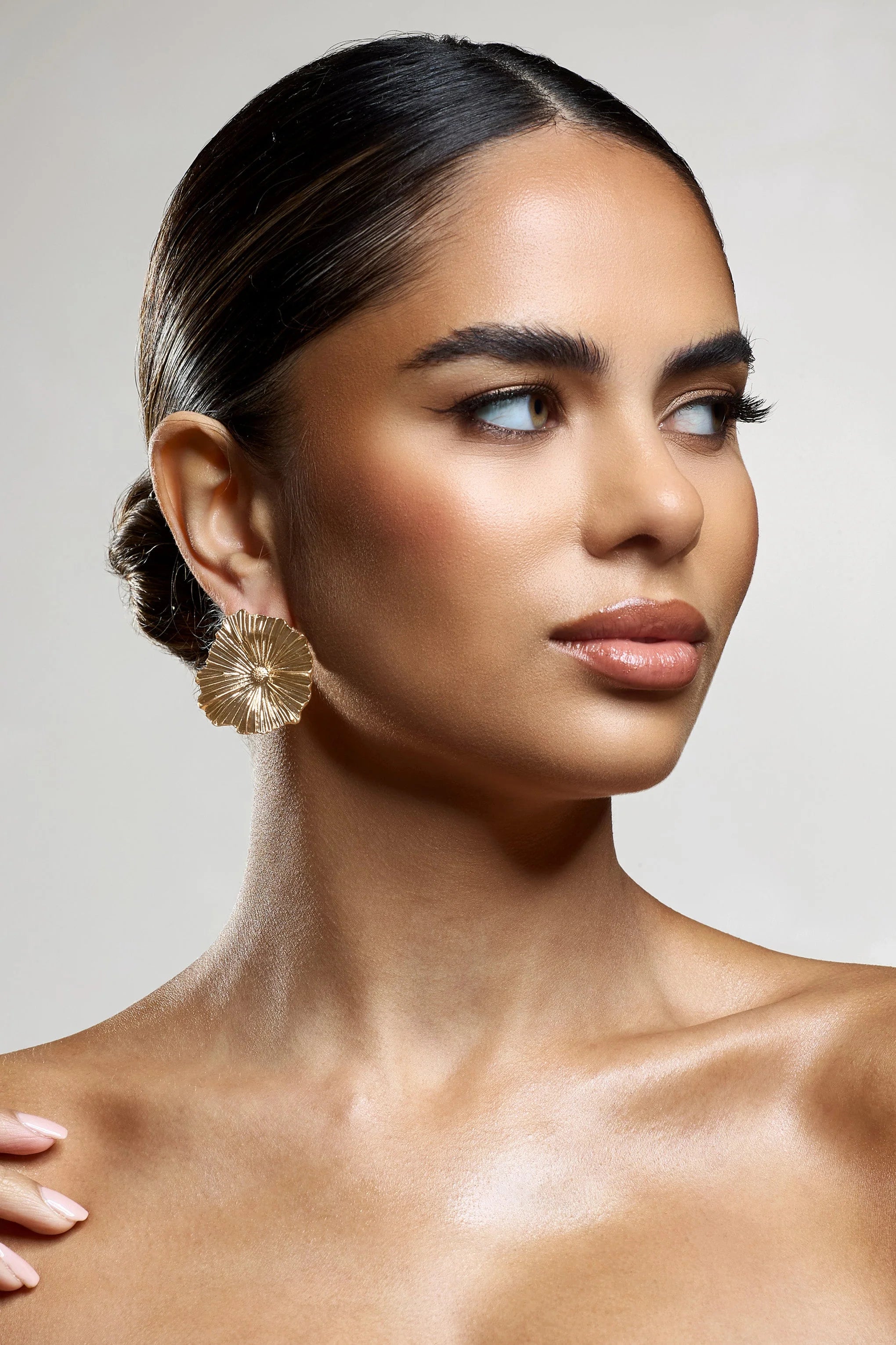 Sallow | Gold Statement Flower Earrings