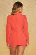 Unfinished Business Tailored Blazer Jacket in Red