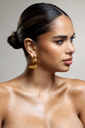Samoa | Gold Ribbed Chunky Hoop Earrings