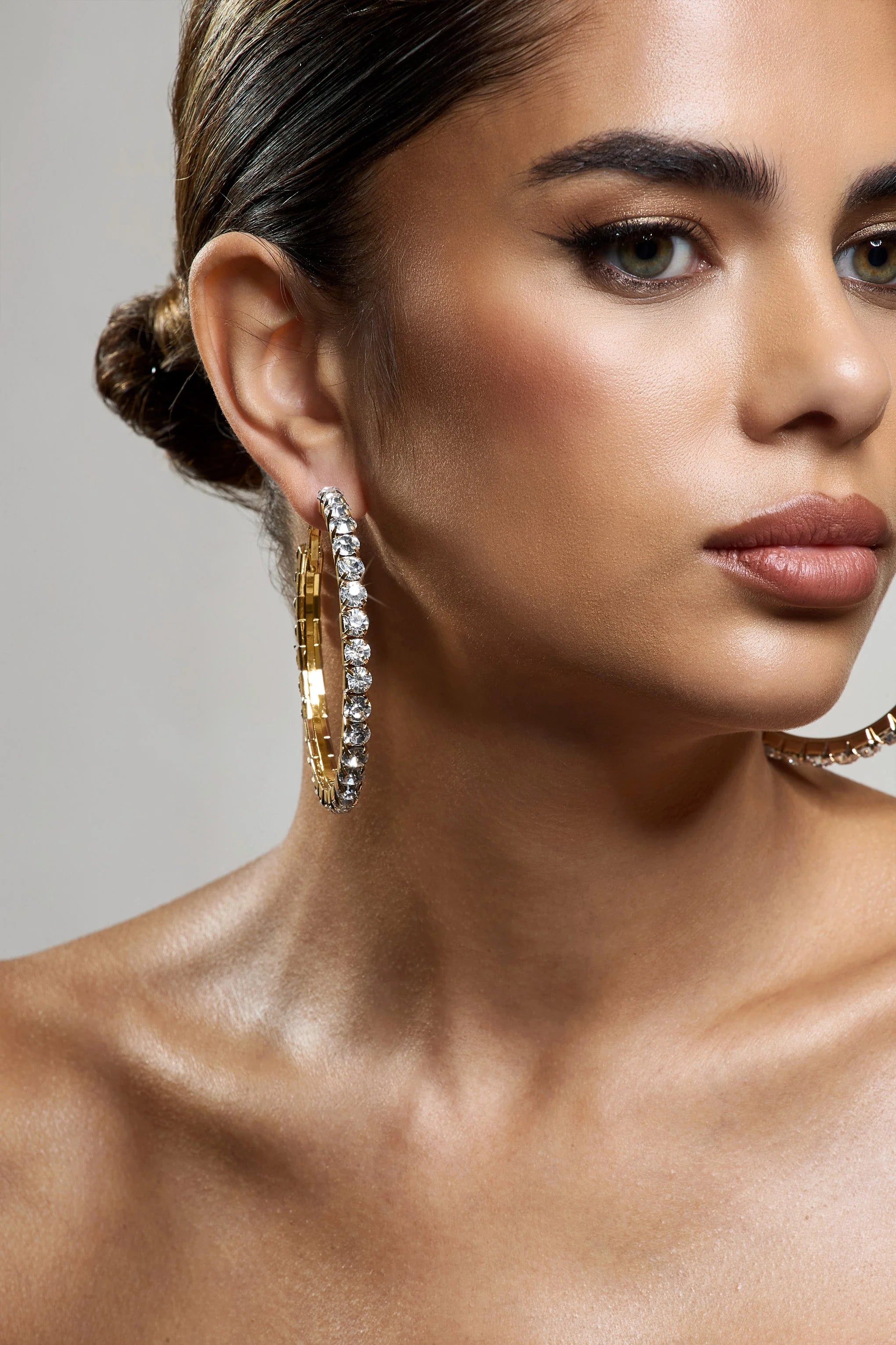 Grace | Gold Chunky Diamante Hoop