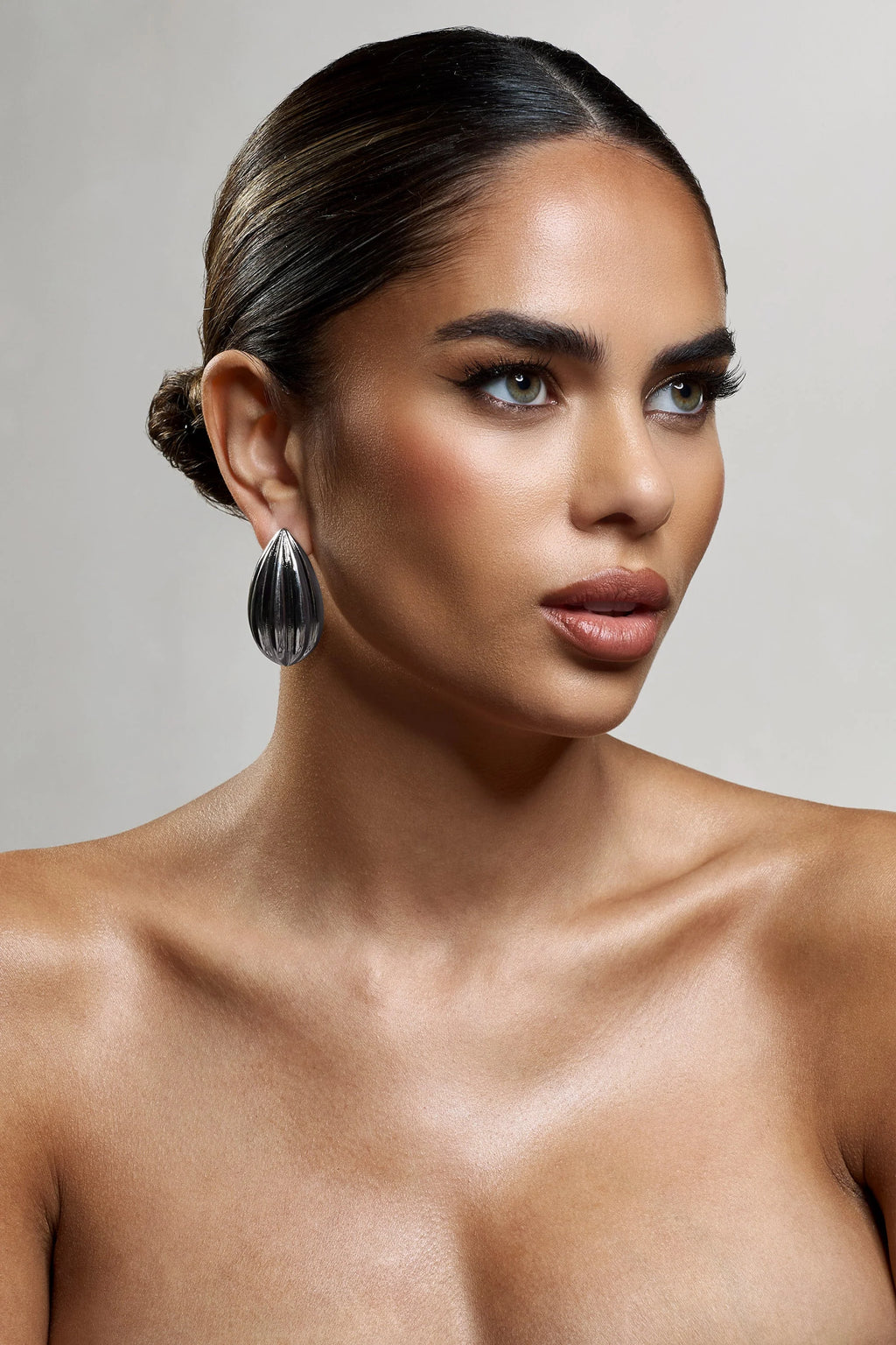 Hollis | Silver Statement Teardrop Earrings