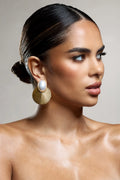 Alaska | Gold Pearl Pendant Disc Earrings