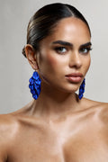 Hummingbird | Blue Petal Dangle Earrings