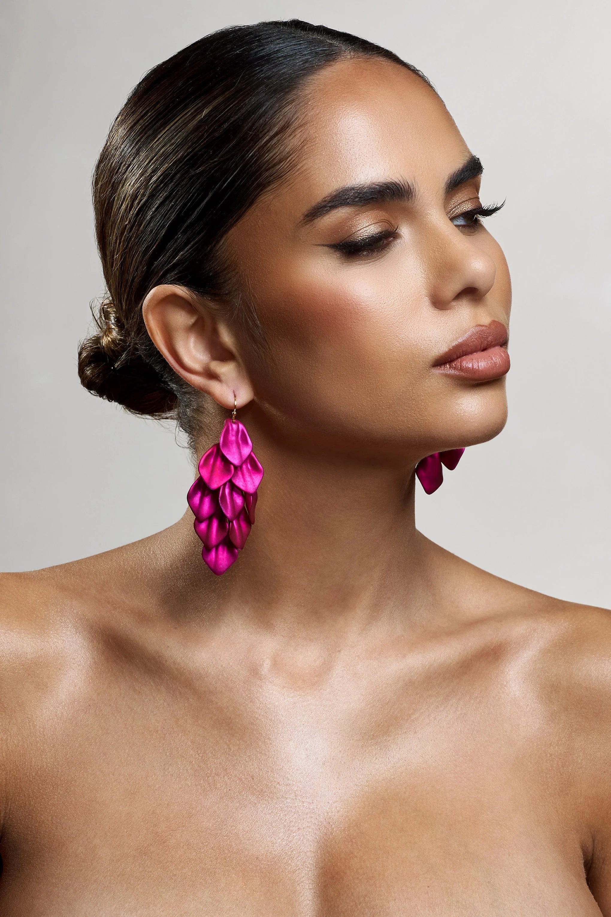 Hummingbird | Pink Petal Dangle Earrings