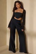 Tall High Waist Wide Leg Trouser in Black