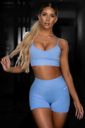 No Limits Seamless High Waisted Shorts in Blue