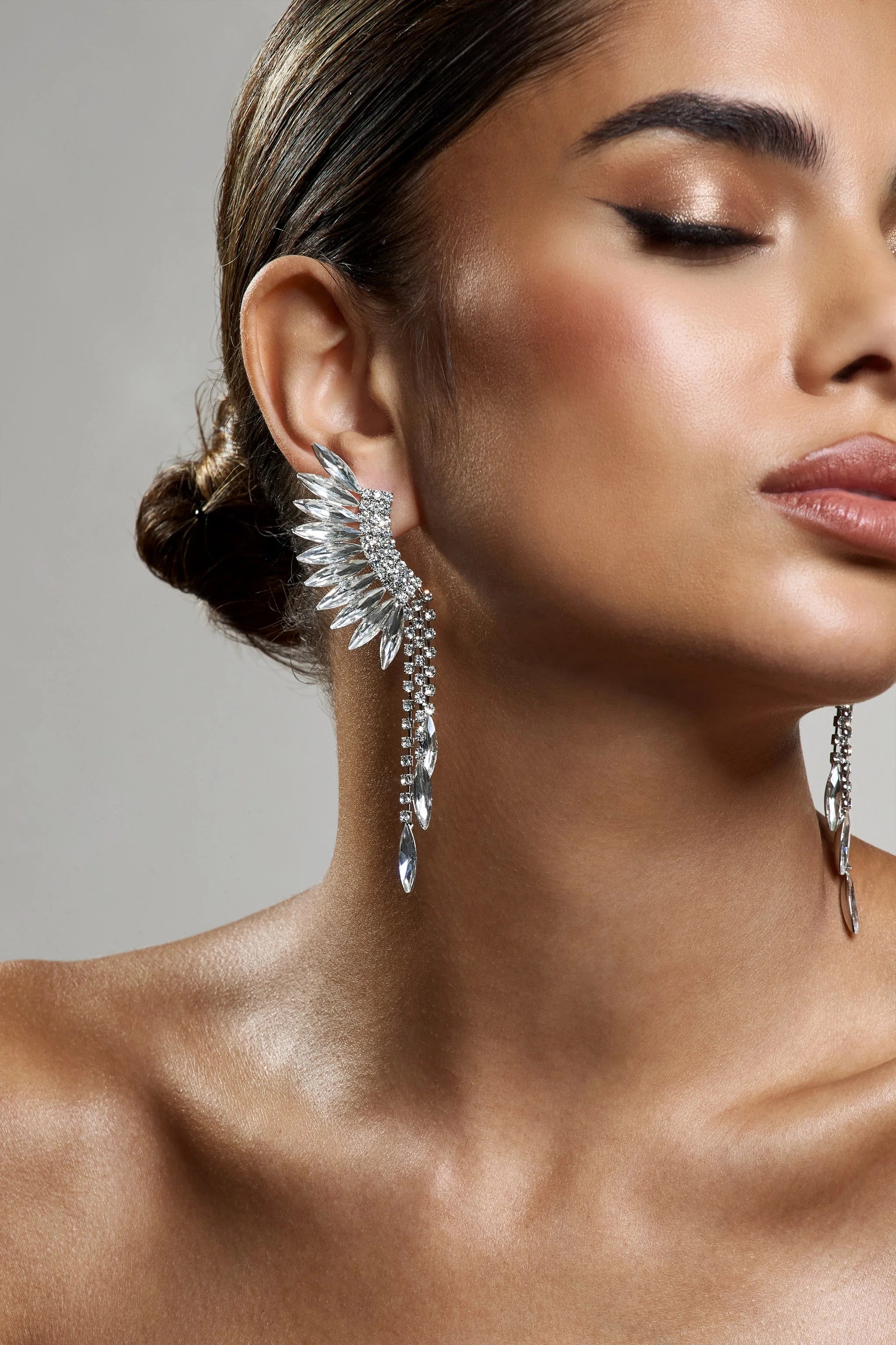 Mardi | Diamante & Silver Statement Dangle Earrings