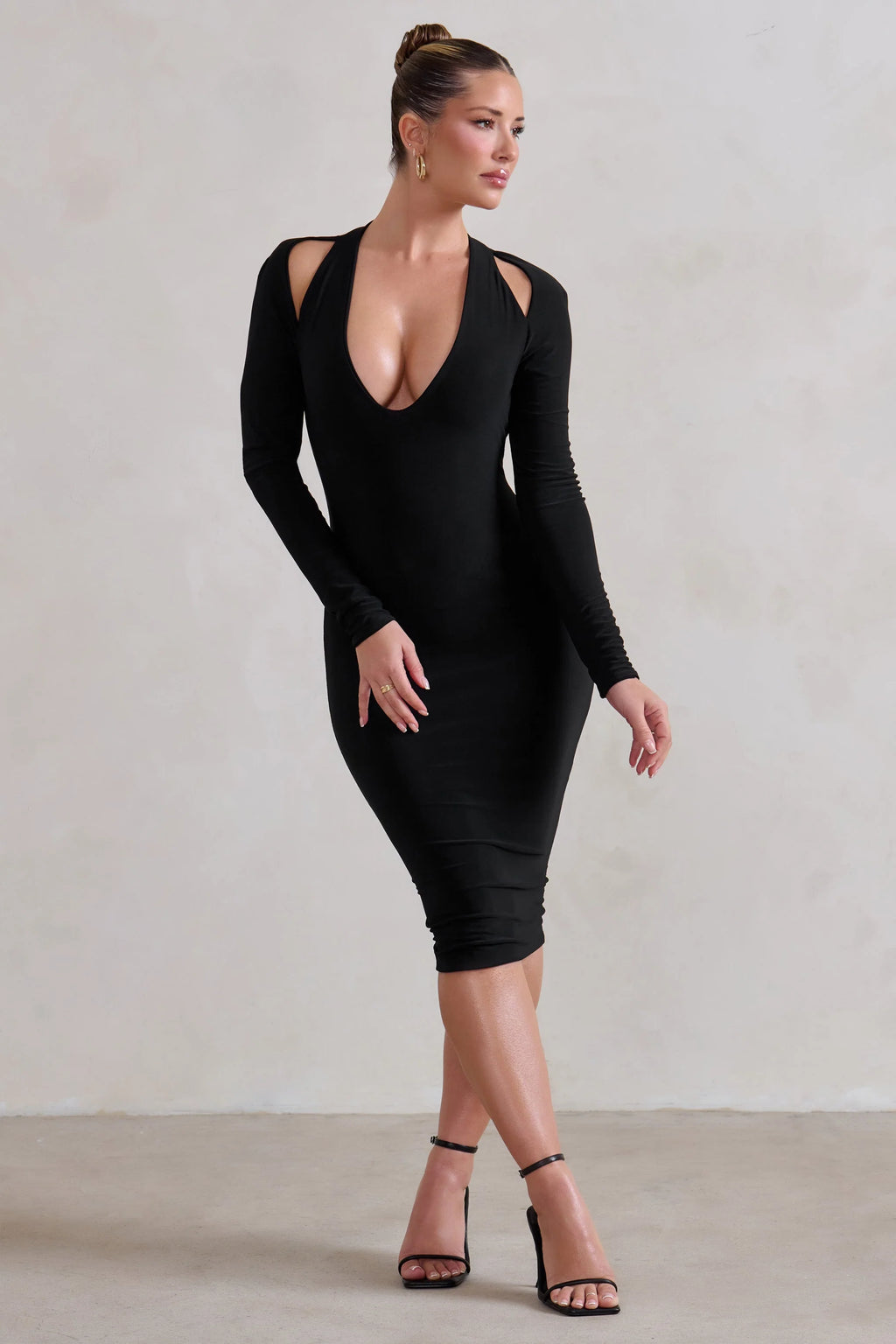 Get Serious | Black Cut Out Detail Backless Midi Dress