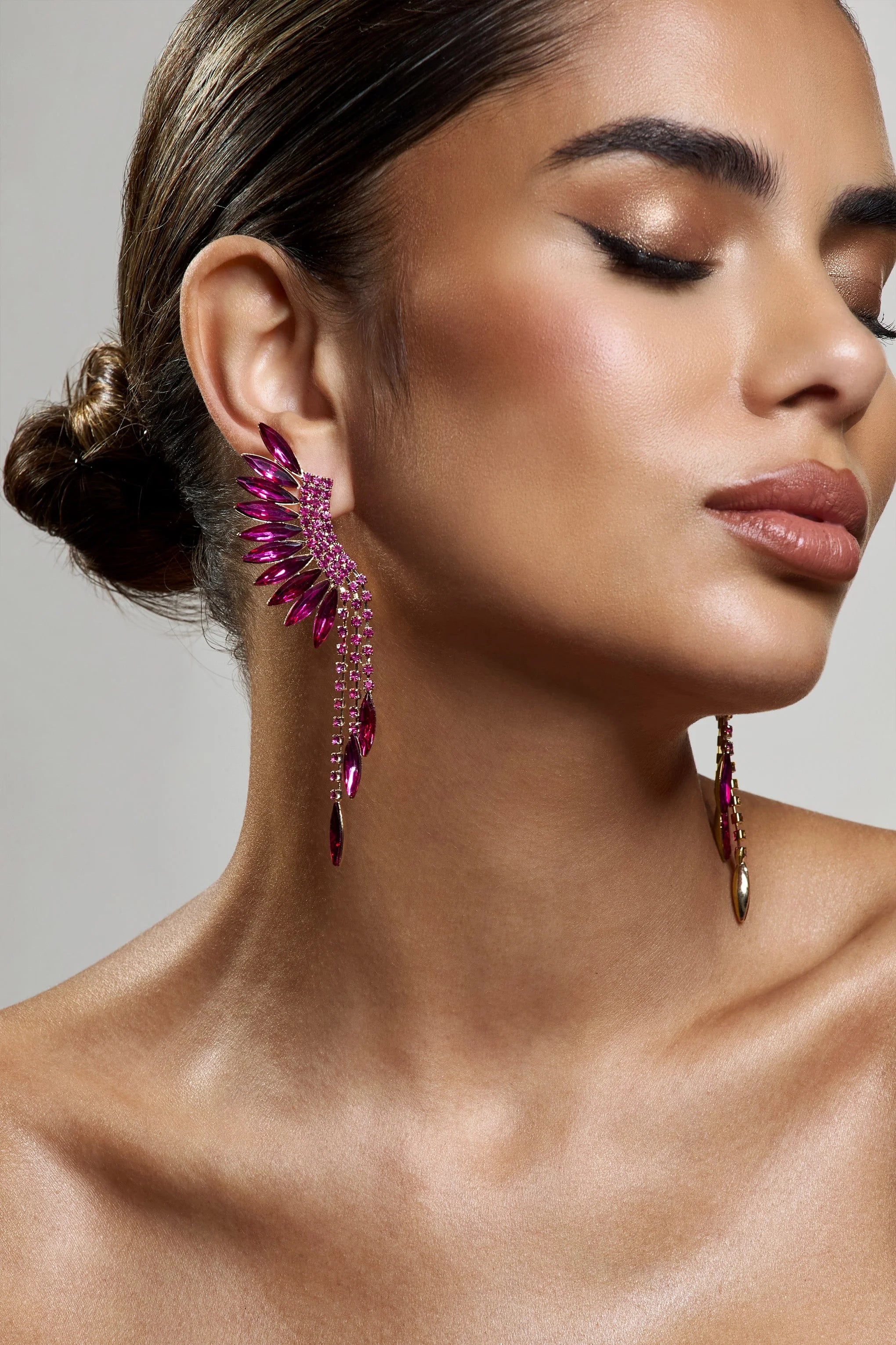 Mardi | Pink & Gold Statement Dangle Earrings