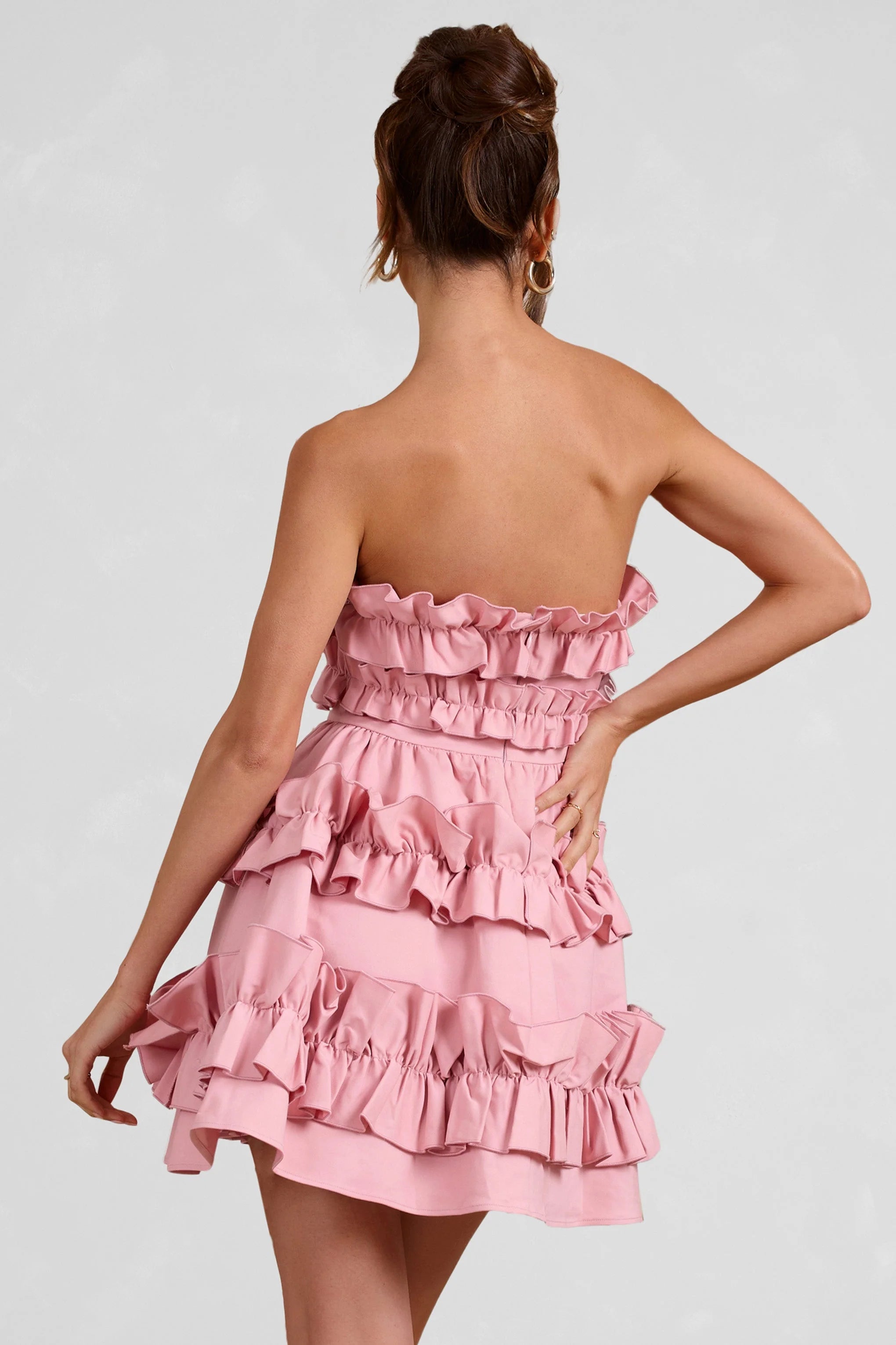 Rosette | Blush Ruffled Bandeau Mini Dress